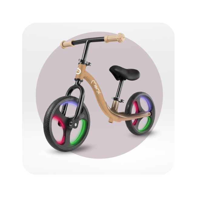Bicicleta fara pedale cu roti led , Momi Isoka - Beige KRTROBI00076