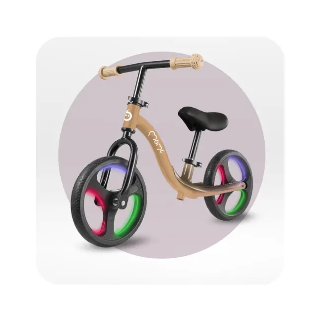 Bicicleta fara pedale cu roti led , Momi Isoka - Beige KRTROBI00076