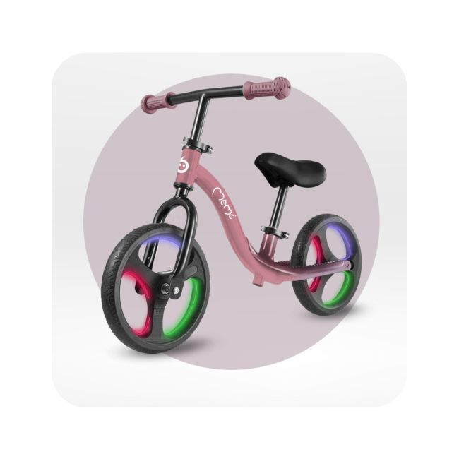 Bicicleta fara pedale cu roti led , Momi Isoka - Pink KRTROBI00074