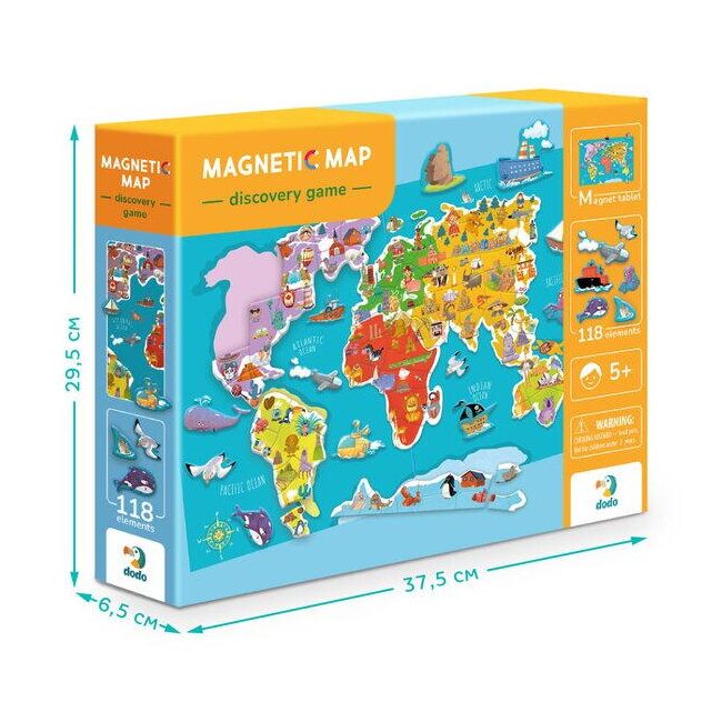 Puzzle magnetic - harta lumii (118 piese)