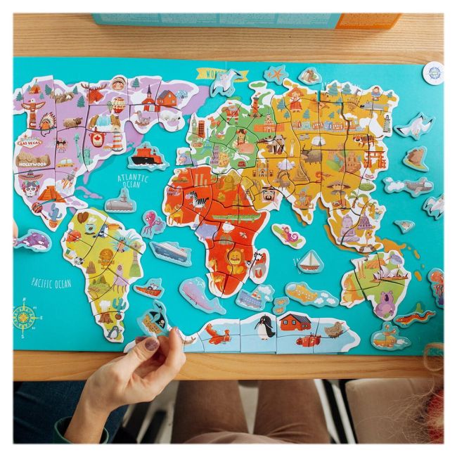 Puzzle magnetic - harta lumii (118 piese)