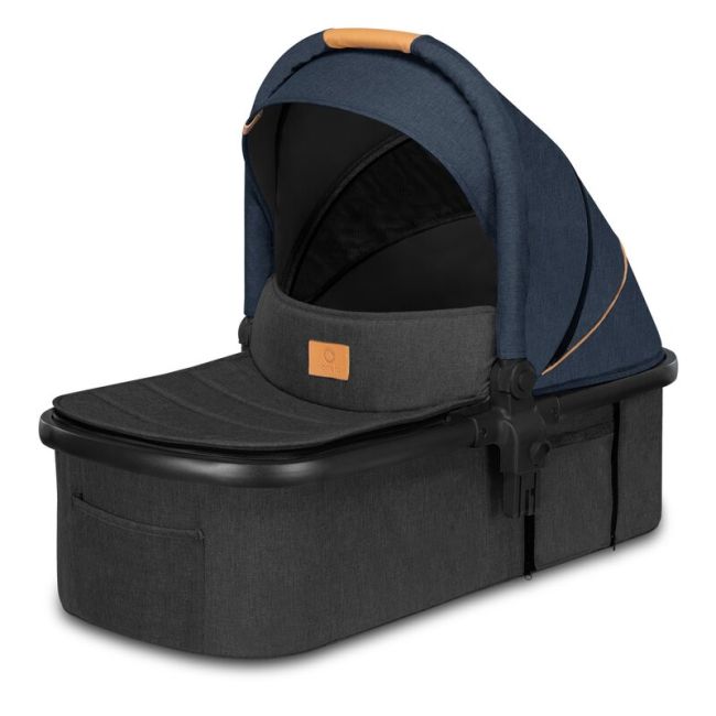 Lionelo - Carucior compact Amber, 3 in 1, Cadru din aluminiu, Cu landou intarit si salteluta moale, Scoica auto, Reversibil, Maner ajustabil, Huse pentru picioare, Plasa de tantari, Husa de ploaie, Geanta parinti, Pana la 22 kg, Albastru BYNLO-AMBER_3IN1_
