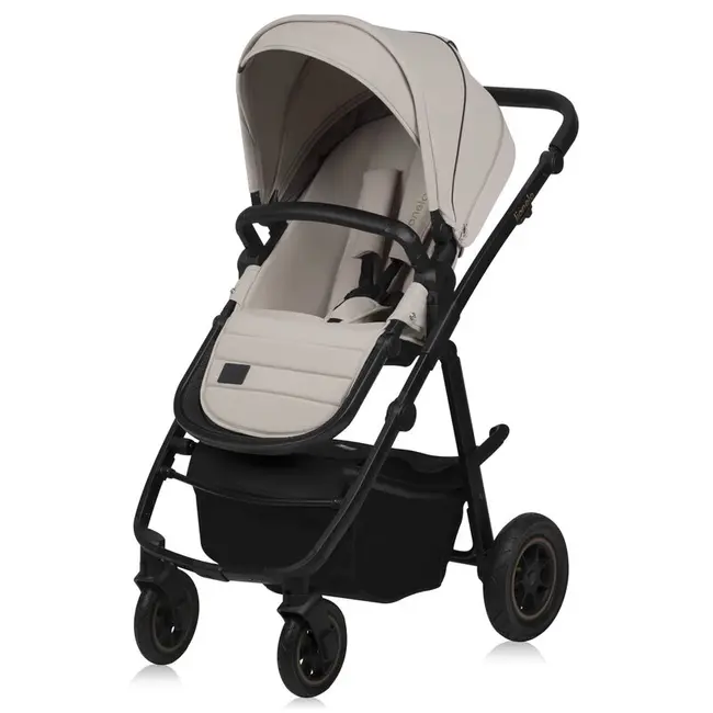 Carucior 3 in 1, Lionelo, Amber Plus, Cadru aluminiu, Cu landou intarit si salteluta moale, Cu scoica auto testata ADAC, Reversibil, Maner ajustabil, Cu accesorii, Cu ventilatie panoramica 3D, Pana la 22 kg, EN1888-1, EN1888-2, EN1466, ECE R129, Bej BYNLO