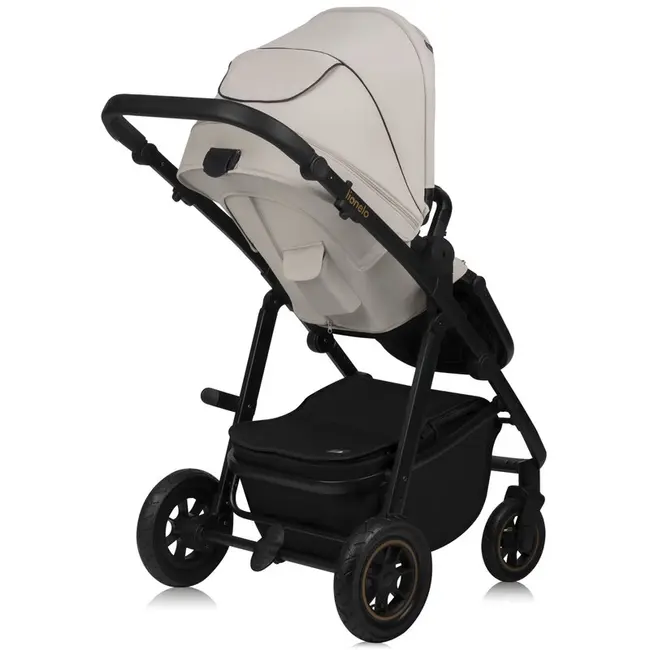 Carucior 3 in 1, Lionelo, Amber Plus, Cadru aluminiu, Cu landou intarit si salteluta moale, Cu scoica auto testata ADAC, Reversibil, Maner ajustabil, Cu accesorii, Cu ventilatie panoramica 3D, Pana la 22 kg, EN1888-1, EN1888-2, EN1466, ECE R129, Bej BYNLO