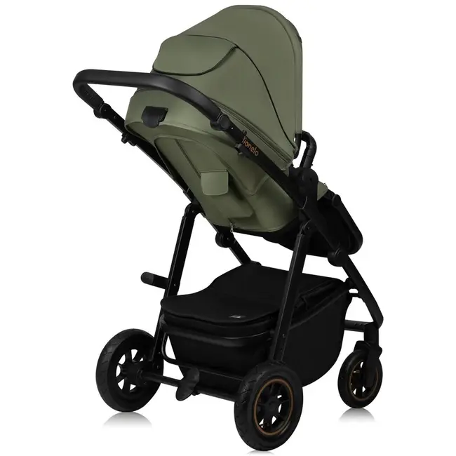 Carucior 3 in 1, Lionelo, Amber Plus, Cadru aluminiu, Cu landou intarit si salteluta moale, Cu scoica auto testata ADAC, Reversibil, Maner ajustabil, Cu accesorii, Cu ventilatie panoramica 3D, Pana la 22 kg, EN1888-1, EN1888-2, EN1466, ECE R129, Verde BYN