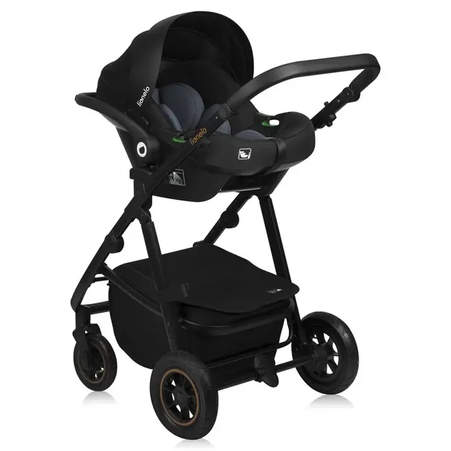 Carucior 3 in 1, Lionelo, Amber Plus, Cadru aluminiu, Cu landou intarit si salteluta moale, Cu scoica auto testata ADAC, Reversibil, Maner ajustabil, Cu accesorii, Cu ventilatie panoramica 3D, Pana la 22 kg, EN1888-1, EN1888-2, EN1466, ECE R129, Bej BYNLO