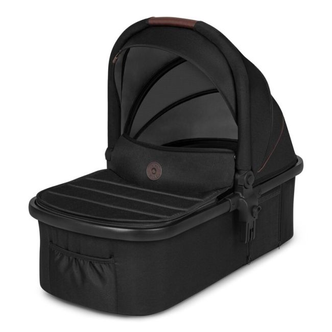 Lionelo - Carucior Amber, 2 in 1, Cadru aluminiu, Cu landou intarit si salteluta moale, Reversibil, Maner ajustabil, Huse pentru picioare, ploaie, Plasa de tantari, Geanta parinti, Pana la 22 kg, EN1888-1, EN1888-2, EN1466, Negru BYNLO-AMBER_2IN1_BLACK_ON