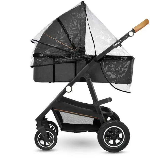 Lionelo - Carucior compact Amber, 2 in 1, Cadru din aluminiu, Cu landou intarit si salteluta moale, Reversibil, Maner ajustabil, Huse pentru picioare, Plasa de tantari, Husa de ploaie, Geanta parinti, Pana la 22 kg, Gri Inchis BYNLO-AMBER_2IN1_GREY_GRAPHI