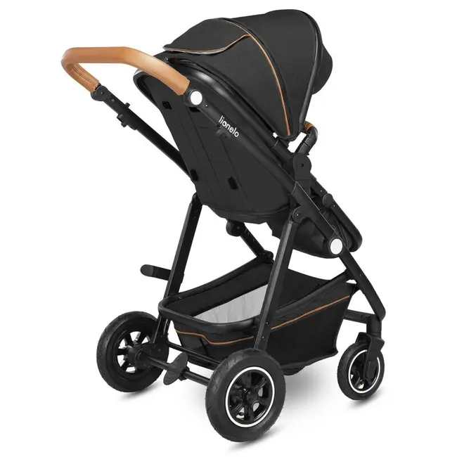 Lionelo - Carucior compact Amber, 2 in 1, Cadru din aluminiu, Cu landou intarit si salteluta moale, Reversibil, Maner ajustabil, Huse pentru picioare, Plasa de tantari, Husa de ploaie, Geanta parinti, Pana la 22 kg, Gri Inchis BYNLO-AMBER_2IN1_GREY_GRAPHI