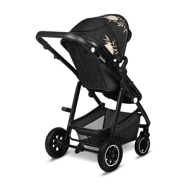 Lionelo - Carucior compact Amber Lovin, 2 in 1, Cadru din aluminiu, Cu landou intarit si salteluta moale, Scoica auto, Reversibil, Maner ajustabil, Huse pentru picioare, Plasa de tantari, Husa de ploaie, Geanta parinti, Pana la 22 kg, Negru BYNLO-AMBER_2I