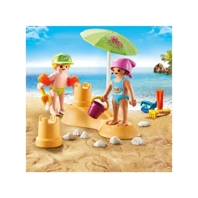 Playmobil - Figurine copii cu castel de nisip ARTPM71581