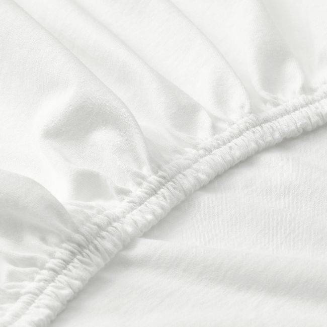 Cearsaf Din Bumbac Jersey Cu Elastic Pe Contur 160x200 Cm, Alb Pjb6259