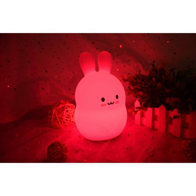 Lampa de veghe, FreeON, Silicon moale, Cu telecomanda si cablu USB, Cu 9 culori diferite si cronometru, Bear BYN84966