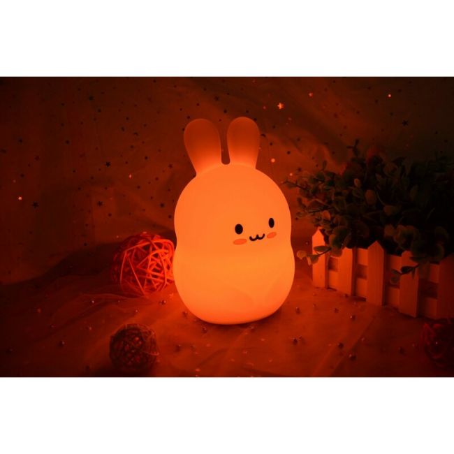 Lampa de veghe, FreeON, Silicon moale, Cu telecomanda si cablu USB, Cu 9 culori diferite si cronometru, Bear BYN84966