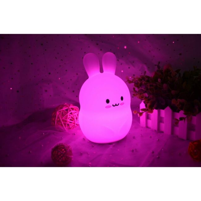 Lampa de veghe, FreeON, Silicon moale, Cu telecomanda si cablu USB, Cu 9 culori diferite si cronometru, Owl BYN84980