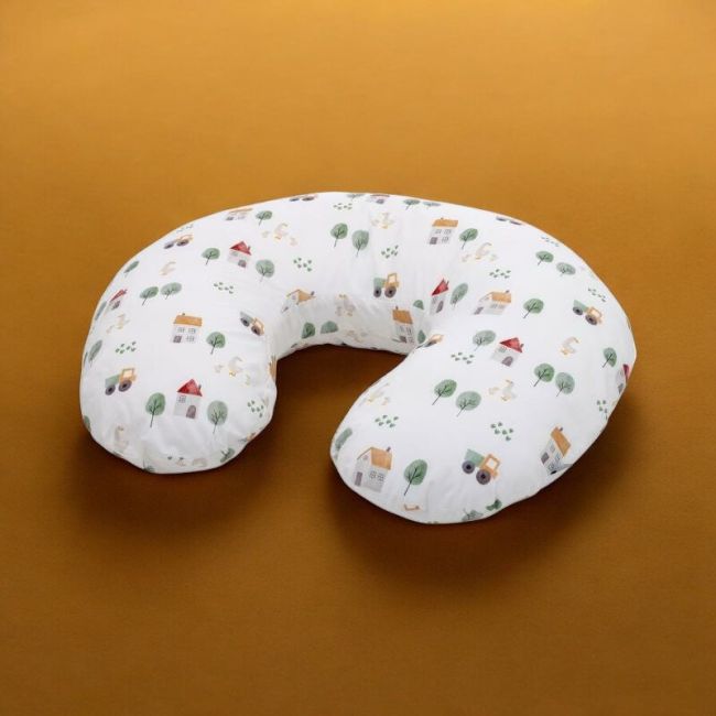 Perna alaptare, Bubaba, Cu husa detasabila, 70x60x18 cm, Farm/White BYN83969