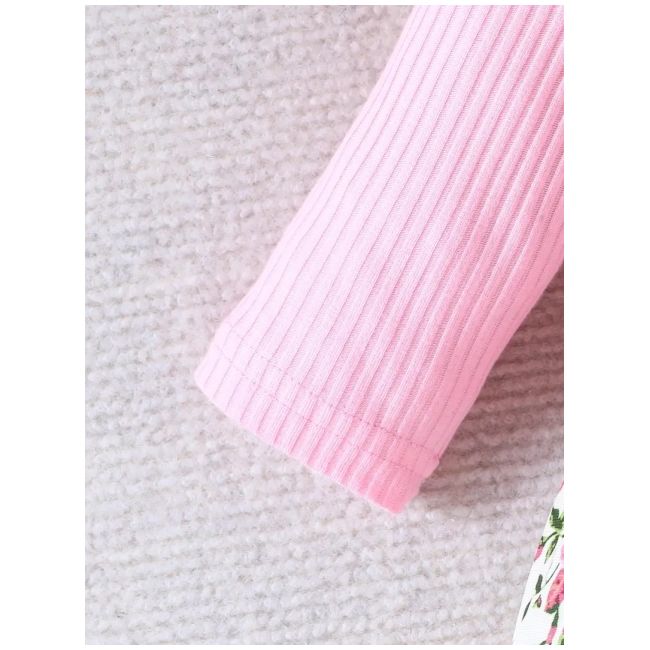 Rochita roz cu imprimeu cu trandafirasi pe fond alb mdtu15-r1