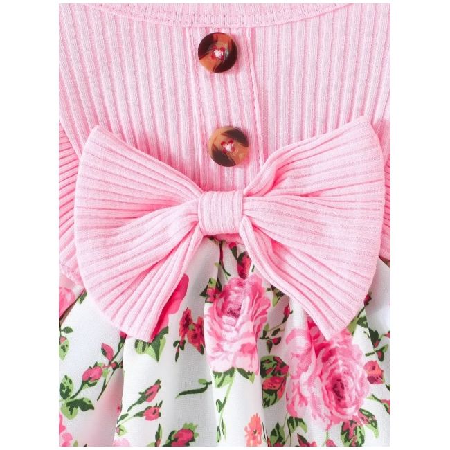 Rochita roz cu imprimeu cu trandafirasi pe fond alb mdtu15-r1