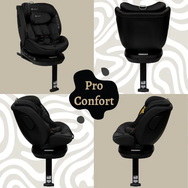 Scaun auto Appekids, I-SIZE, 40-150 cm, Rear Facing 360&deg;, Pro Confort - Black KRTAK275930