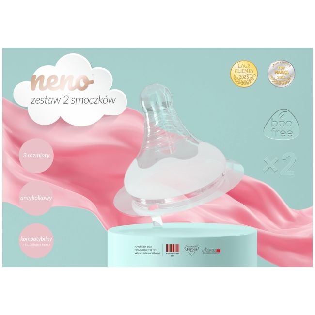 Set de 2 tetine anticolici pentru biberoane neno nen-bab-ak020