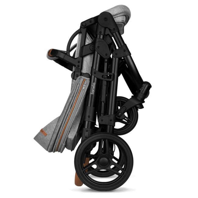 Lionelo - Carucior 2 in 1 Mari Tour, Transformabil, Cu landou cu salteluta moale, Reversibil, Maner ajustabil, Plasa de tantari, Husa de picioare, Geanta parinti, 22 kg, Conform cu standardele europene de securitate EN1888 si EN1466, Gri BYNLO-MARI_TOUR_2