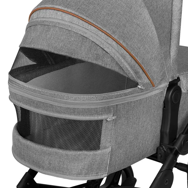 Lionelo - Carucior 2 in 1 Mari Tour, Transformabil, Cu landou cu salteluta moale, Reversibil, Maner ajustabil, Plasa de tantari, Husa de picioare, Geanta parinti, 22 kg, Conform cu standardele europene de securitate EN1888 si EN1466, Gri BYNLO-MARI_TOUR_2