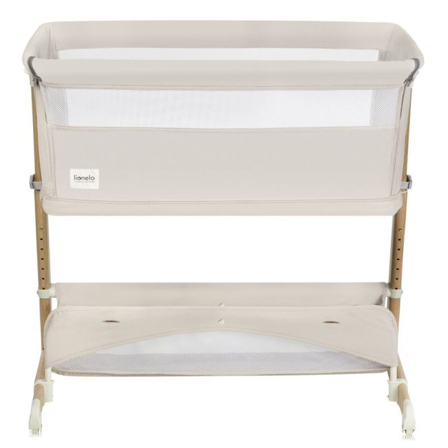 Patut co-sleeper, Lionelo, Thomi Plus, 5 in 1, Multifunctional, Sustine pana la 9 kg ca patut, 15 kg tarc de joaca, 100 kg canapea, Inaltime reglabila in 7 pozitii, De la nastere pana la 4 ani, Cu 2 saltele din spuma T25, 94x70x77-93,5 cm, Bej BYNLO-THOMI