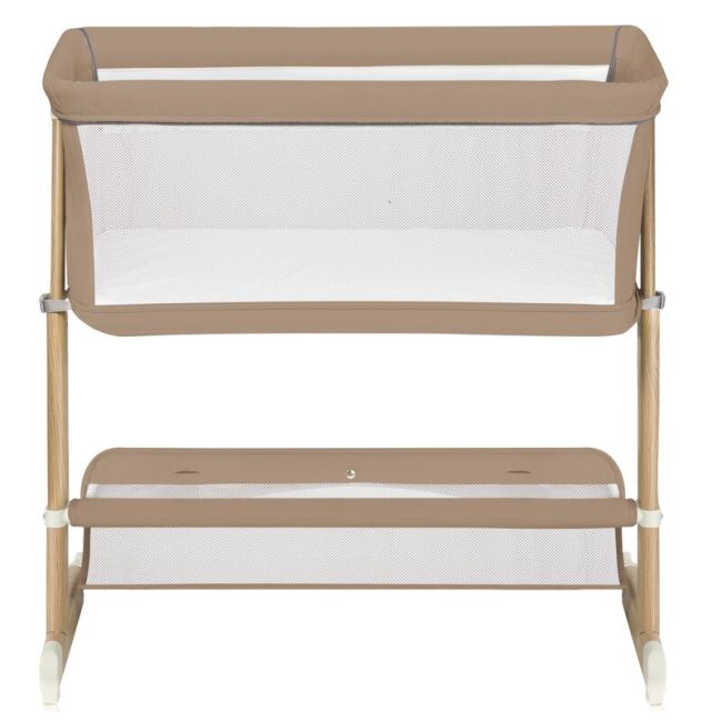 Patut co-sleeper, Lionelo, Thomi Plus, 5 in 1, Multifunctional, Sustine pana la 9 kg ca patut, 15 kg tarc de joaca, 100 kg canapea, Inaltime reglabila in 7 pozitii, De la nastere pana la 4 ani, Cu 2 saltele din spuma T25, 94x70x77-93,5 cm, Maro BYNLO-THOM