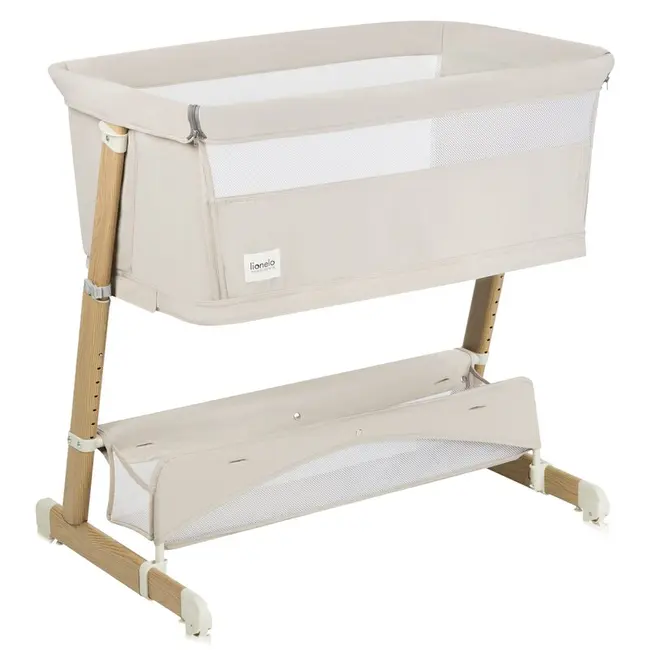 Patut co-sleeper, Lionelo, Thomi Plus, 5 in 1, Multifunctional, Sustine pana la 9 kg ca patut, 15 kg tarc de joaca, 100 kg canapea, Inaltime reglabila in 7 pozitii, De la nastere pana la 4 ani, Cu 2 saltele din spuma T25, 94x70x77-93,5 cm, Bej BYNLO-THOMI