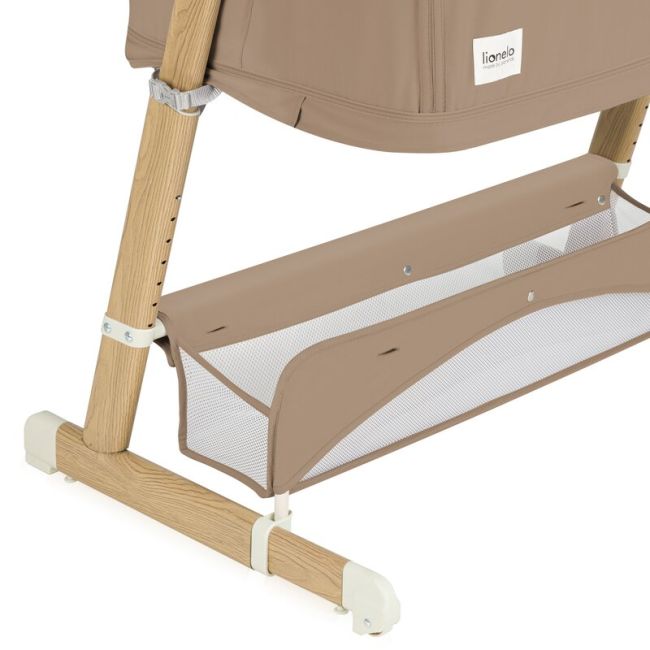 Patut co-sleeper, Lionelo, Thomi Plus, 5 in 1, Multifunctional, Sustine pana la 9 kg ca patut, 15 kg tarc de joaca, 100 kg canapea, Inaltime reglabila in 7 pozitii, De la nastere pana la 4 ani, Cu 2 saltele din spuma T25, 94x70x77-93,5 cm, Maro BYNLO-THOM