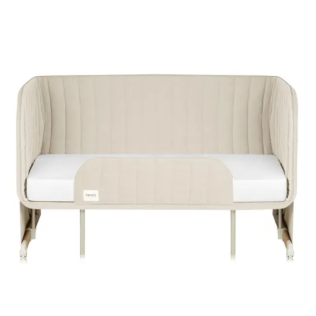 Patut co-sleeper, Lionelo, Thomi Plus, 5 in 1, Multifunctional, Sustine pana la 9 kg ca patut, 15 kg tarc de joaca, 100 kg canapea, Inaltime reglabila in 7 pozitii, De la nastere pana la 4 ani, Cu 2 saltele din spuma T25, 94x70x77-93,5 cm, Bej BYNLO-THOMI