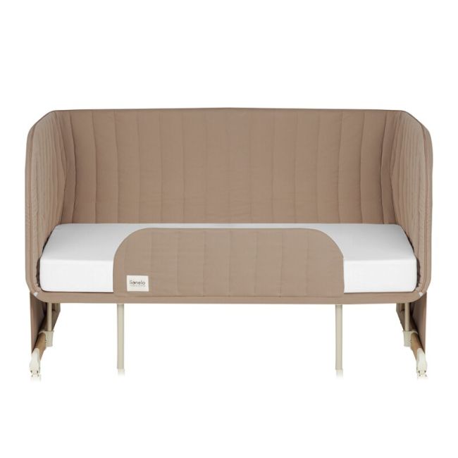 Patut co-sleeper, Lionelo, Thomi Plus, 5 in 1, Multifunctional, Sustine pana la 9 kg ca patut, 15 kg tarc de joaca, 100 kg canapea, Inaltime reglabila in 7 pozitii, De la nastere pana la 4 ani, Cu 2 saltele din spuma T25, 94x70x77-93,5 cm, Maro BYNLO-THOM