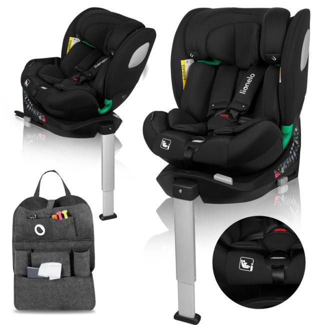 Scaun auto, Lionelo, Braam Air, i-Size, 0-36 Kg, 40-150 cm, Cu isofix si picior de fixare, Protectie laterala, Rotire 360 grade, Ajustare spatar in 5 pozitii, Tetiera reglabila in 14 trepte, Tehnologie de ventilatie Air Flow, Conform cu R129, Gri BYNLO-BR