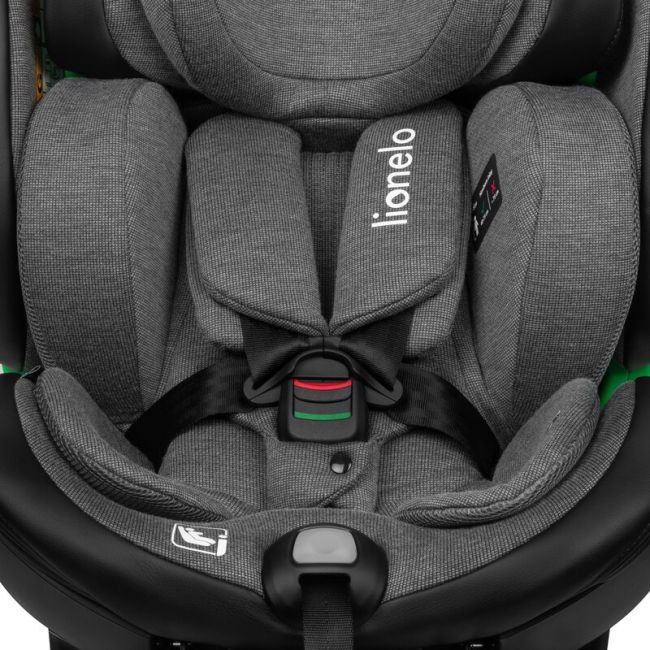 Scaun auto, Lionelo, Harmony i-Size, Rotire 360 grade, Protectie laterala, Cu spatar reglabil in 5 pozitii, Cu tetiera reglabila in 12 pozitii, 0-36 Kg, 40-150 cm, Cu Isofix, Husa din bambus, Conform cu ECE R129, Gri inchis BYNLO-HARMONY_I-SIZE_GREY_GRAPH