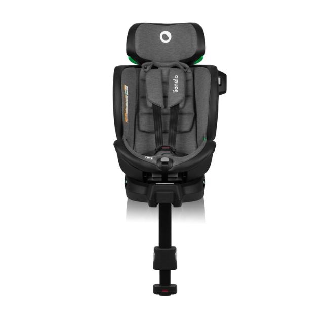 Scaun auto, Lionelo, Harmony i-Size, Rotire 360 grade, Protectie laterala, Cu spatar reglabil in 5 pozitii, Cu tetiera reglabila in 12 pozitii, 0-36 Kg, 40-150 cm, Cu Isofix, Husa din bambus, Conform cu ECE R129, Gri inchis BYNLO-HARMONY_I-SIZE_GREY_GRAPH