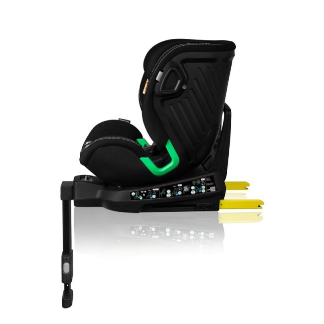 Scaun auto, Lionelo, Harmony i-Size, Rotire 360 grade, Protectie laterala, Cu spatar reglabil in 5 pozitii, Cu tetiera reglabila in 12 pozitii, 0-36 Kg, 40-150 cm, Cu Isofix, Husa din bambus, Conform cu ECE R129, Negru BYNLO-HARMONY_I-SIZE_BLACK_CARBON_BA