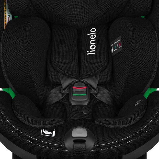 Scaun auto, Lionelo, Harmony i-Size, Rotire 360 grade, Protectie laterala, Cu spatar reglabil in 5 pozitii, Cu tetiera reglabila in 12 pozitii, 0-36 Kg, 40-150 cm, Cu Isofix, Husa din bambus, Conform cu ECE R129, Negru BYNLO-HARMONY_I-SIZE_BLACK_CARBON_BA