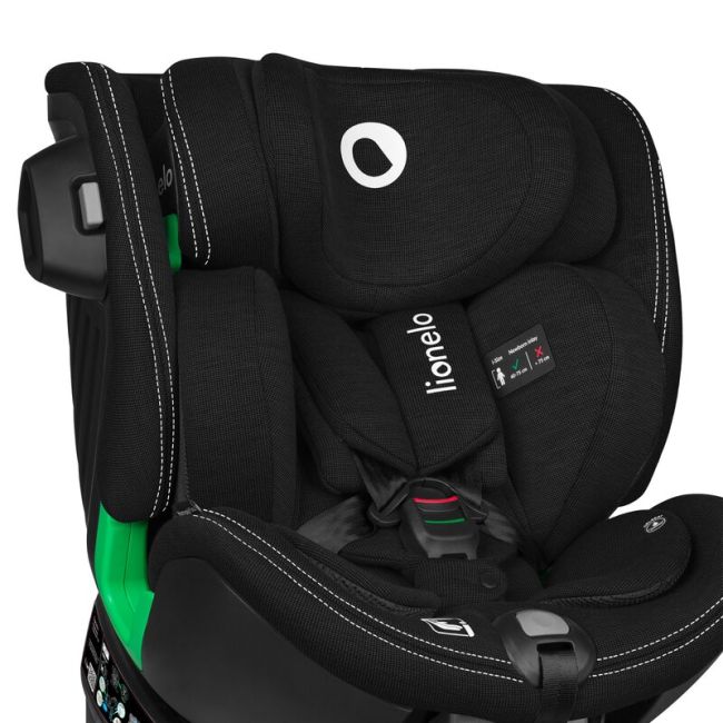 Scaun auto, Lionelo, Harmony i-Size, Rotire 360 grade, Protectie laterala, Cu spatar reglabil in 5 pozitii, Cu tetiera reglabila in 12 pozitii, 0-36 Kg, 40-150 cm, Cu Isofix, Husa din bambus, Conform cu ECE R129, Negru BYNLO-HARMONY_I-SIZE_BLACK_CARBON_BA