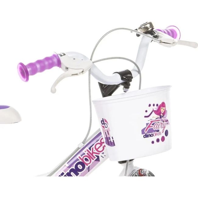 Bicicleta copii dino bikes 12' fairy alb hubdb-124rsn-05fy