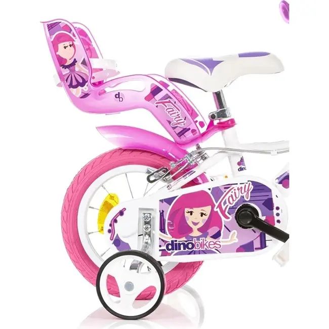 Bicicleta copii dino bikes 12' fairy alb hubdb-124rsn-05fy