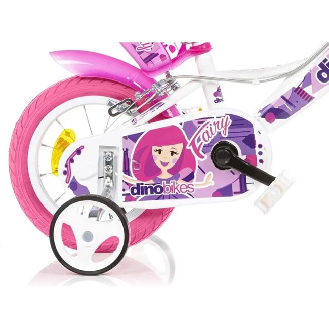 Bicicleta copii dino bikes 12' fairy alb hubdb-124rsn-05fy