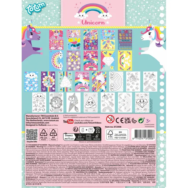 Carticica cu activitati si abtibilduri - unicorn