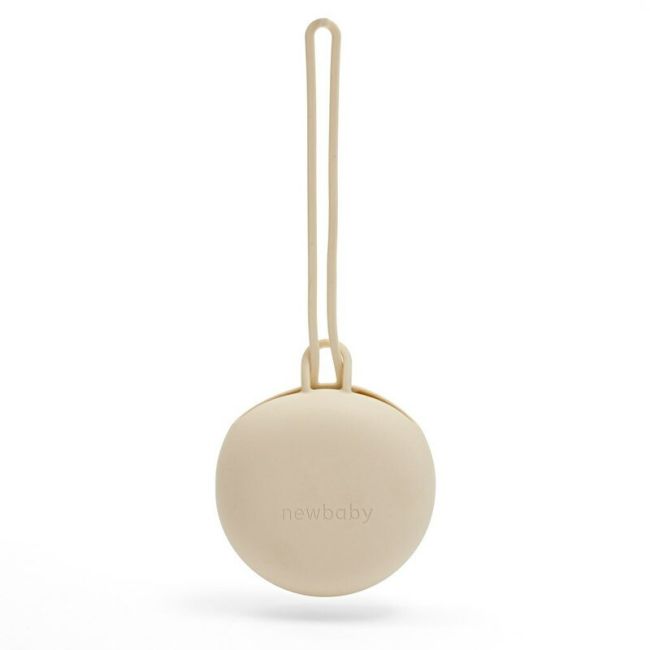 Port suzeta, New Baby, Cu lant, Protejeaza de murdarie, Silicon, Fara BPA, 0 luni+, Beige BYN56977
