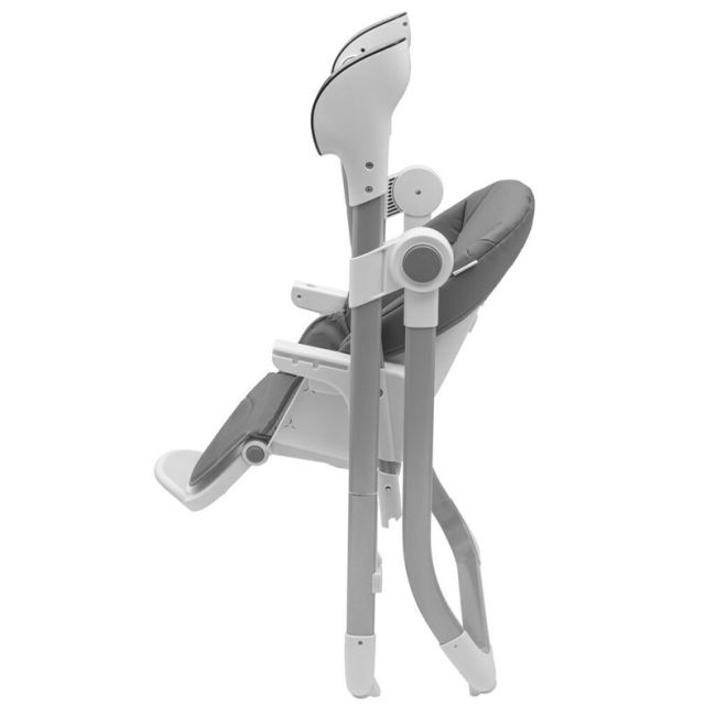 Scaun de masa 2 in 1, New Baby, Smart, Poate fi utilizat si ca leagan pentru copii, Cu telecomanda, Spatar reglabil in 4 pozitii, Cu 5 viteze de leganare, Cu melodii si jucarii, 0-36 luni, Grey BYN56307