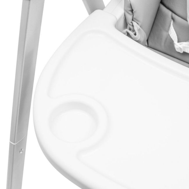 Scaun de masa 2 in 1, New Baby, Smart, Poate fi utilizat si ca leagan pentru copii, Cu telecomanda, Spatar reglabil in 4 pozitii, Cu 5 viteze de leganare, Cu melodii si jucarii, 0-36 luni, Grey BYN56307