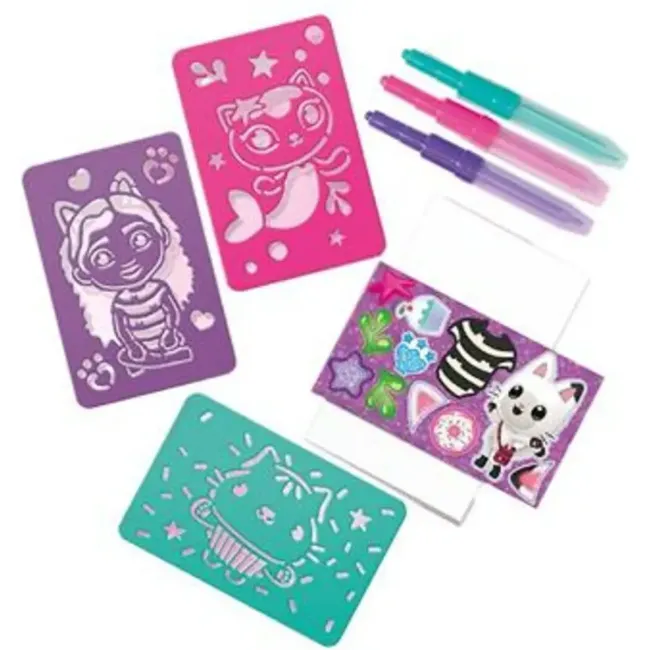 Set 2 in 1 gabby's dollhouse -  bratari cu pandantive & carioci de suflat