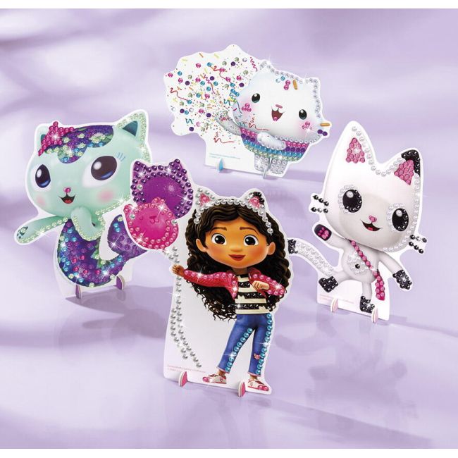 Set 3 in 1 gabby's dollhouse - bratari, carioci de suflat & pictura cu diamante