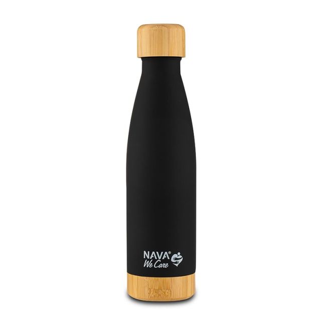 Sticla termoizolanta bambus calatorii nava 500 ml negru smb10-016-007