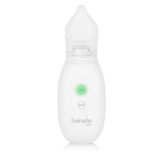Aspirator nazal, Lionelo, Babyair, Cu forta de aspiratie reglabila in 3 trepte, Usor si portabil, Fara fir, Cu 2 varfuri din silicon, Silentios, 0 luni+, White BYNLOC-BABYAIR