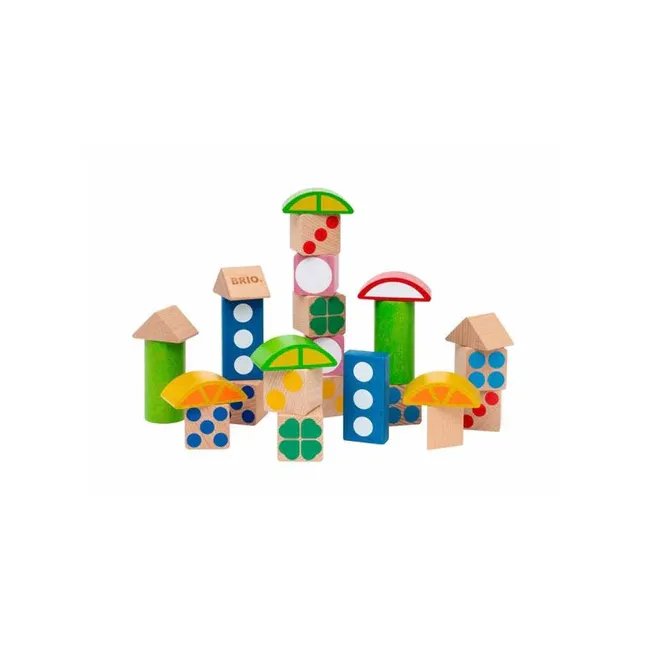 Brio - Set Blocuri Din Lemn Cu Modele Colorate ARTBRIO30112